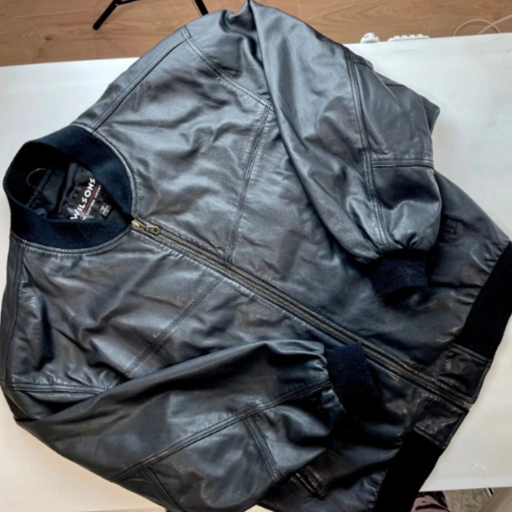 Black Leather Bomber Jacket Wilson's Leather